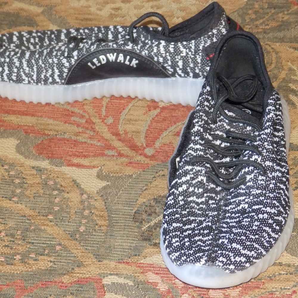 black and white light up shoes